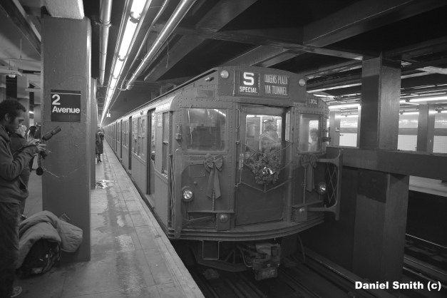 Holiday Vintage Train - 2nd Avenue (B&W)