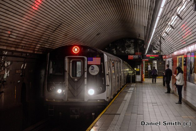 R160 M Train Approaching 5th Avenue-53rd Street