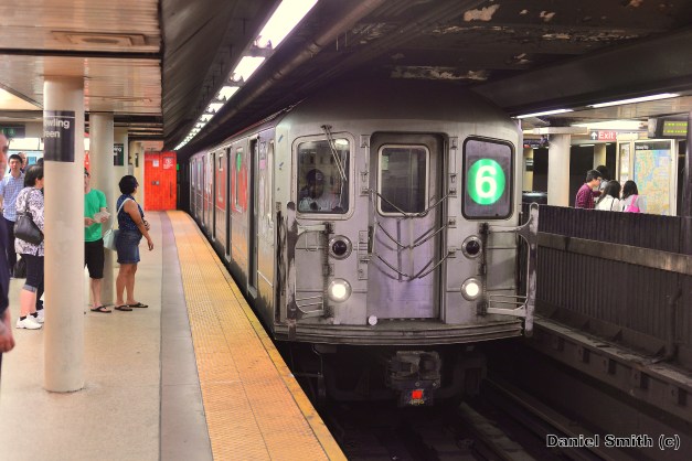 R62A 6 Train Arrives At Bowling Green