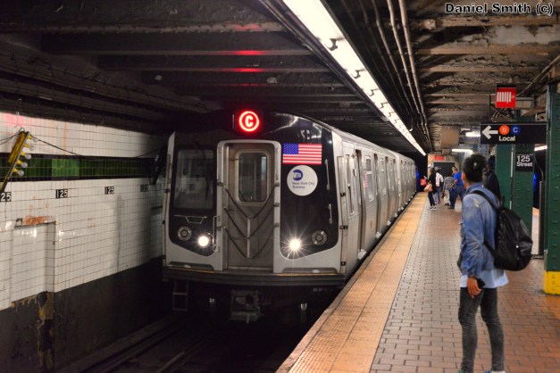 R160 C Train Arrives At 125th Street